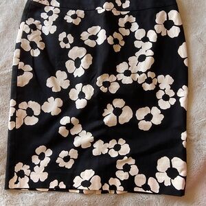 Floral Black and White Women's Skirt